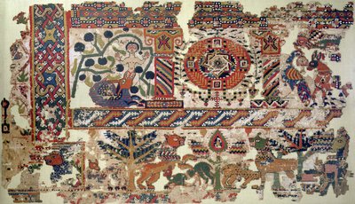 Fragment of textile depicting Jonah and the Whale (detail) by Coptic
